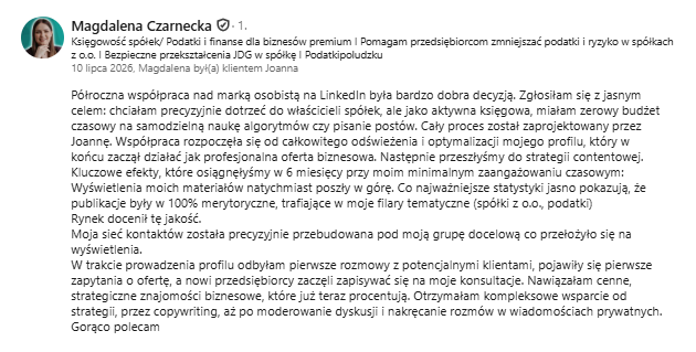 Rekomendacja programu Linkedin Quiet Power Joanny Pomes